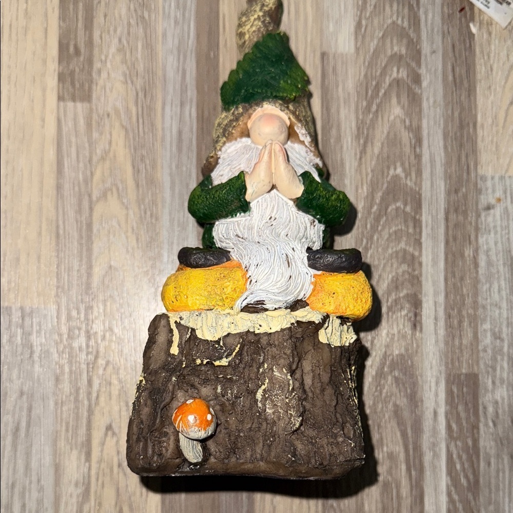 Whimsical Gnome Figurine with Green Hat R1